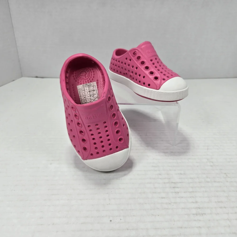 Native Jefferson Kids Pink Slip-On Rubber Beach Pool Water Shoes Size C4 Toddler